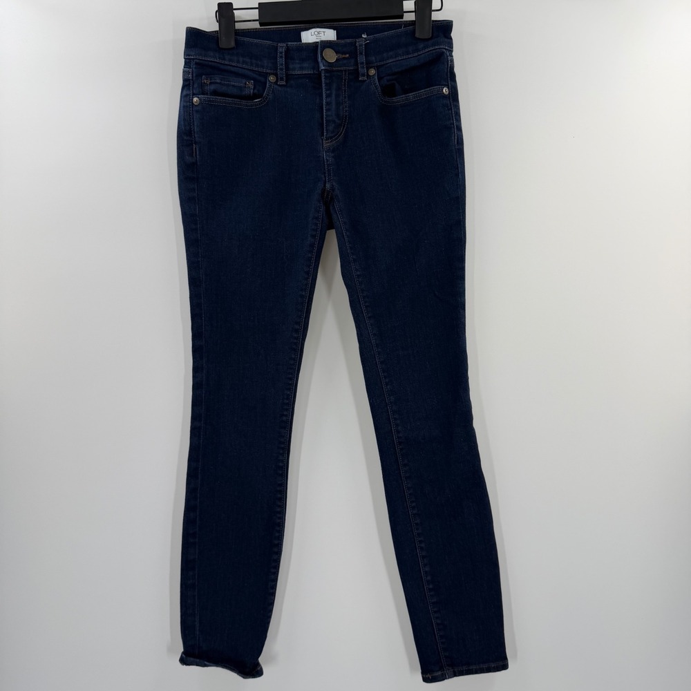 Loft Outlet Petite Skinny Jeans Dark Indigo Blue Denim Size 0P 509595